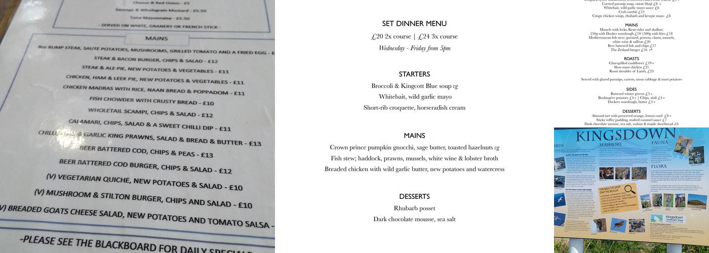 Zetland Arms Menu