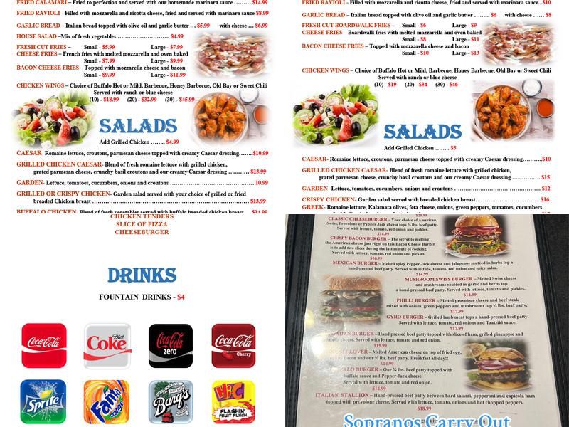 Soprano's Pizza Menu