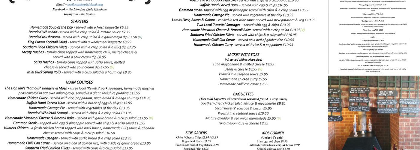 Lion Inn Menu