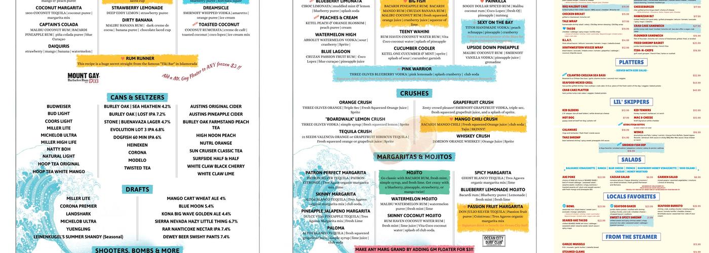 Fish Tales Bar and Grill Menu