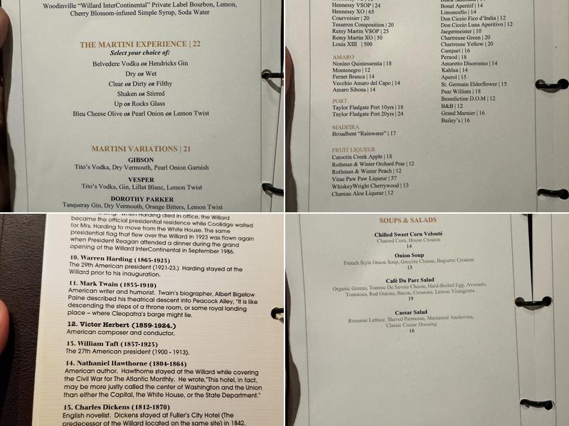 Round Robin Bar Menu