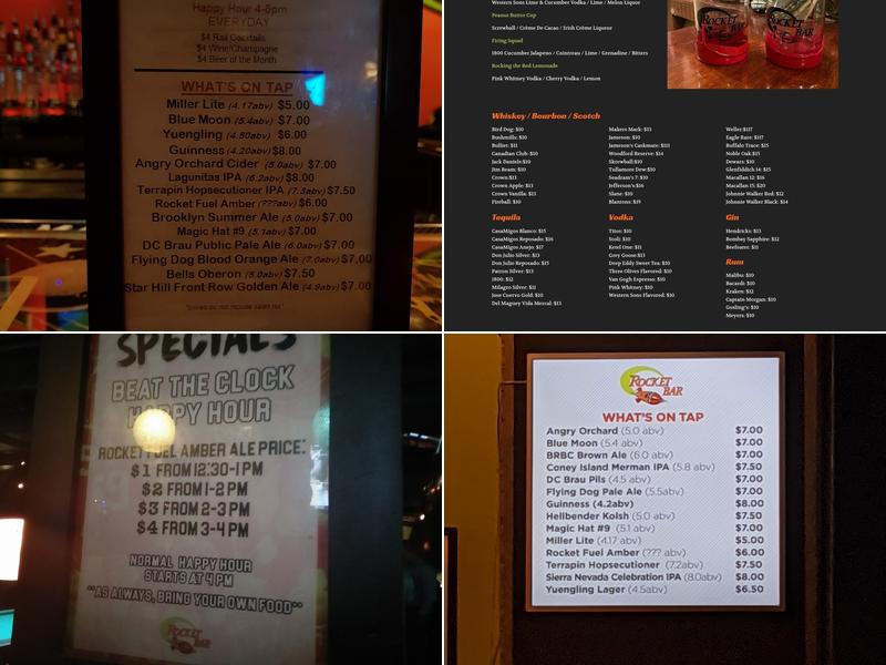 Rocket Bar Menu