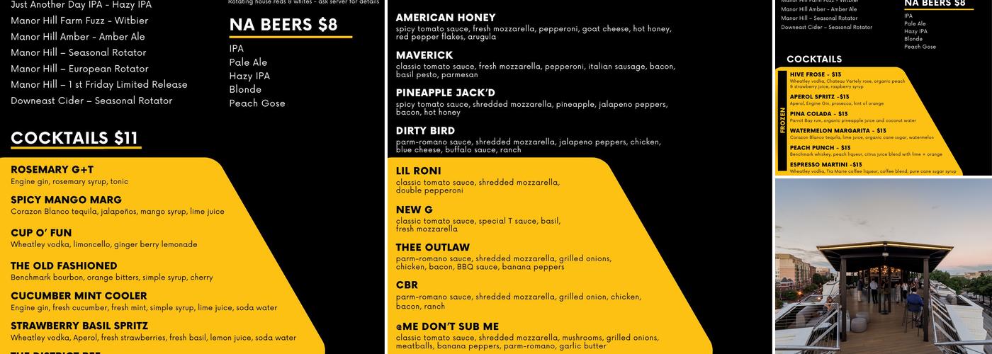 Hive Bar Menu