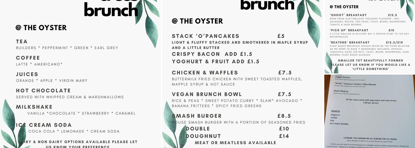 The Oyster Inn Menu