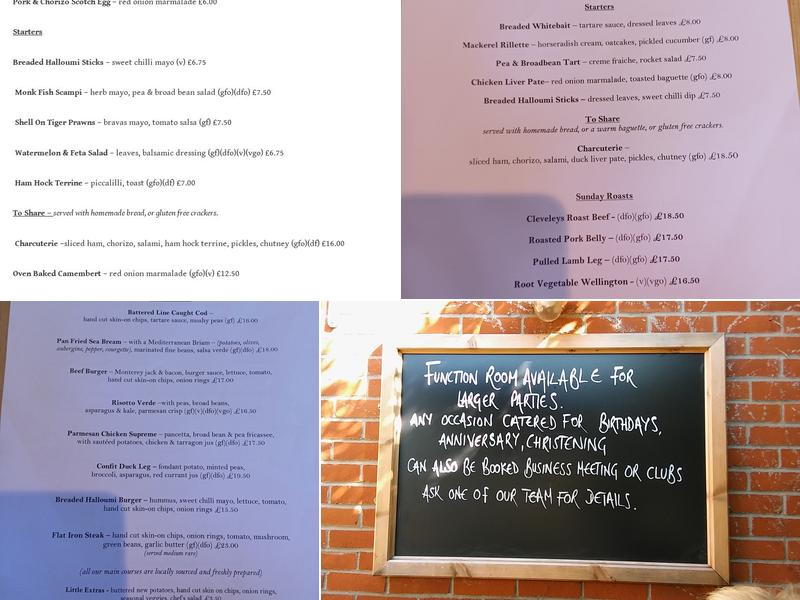 The Fleece Inn Menu