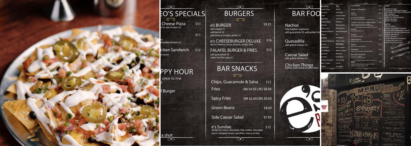 e's BAR Menu
