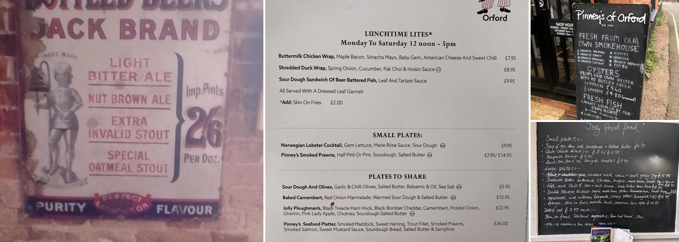 Jolly Sailor at Orford Menu