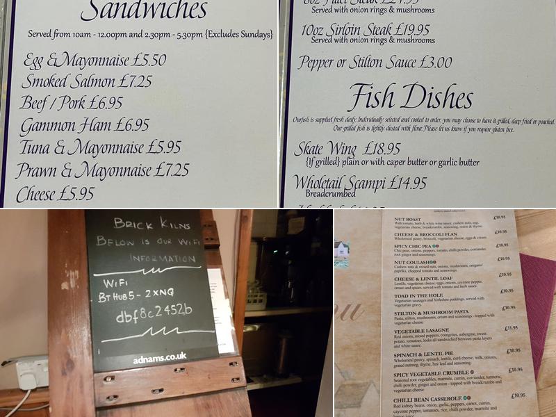 The Brick Kilns Menu