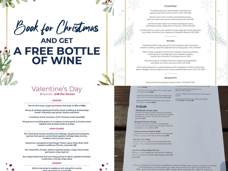 Fur & Feather Inn Menu