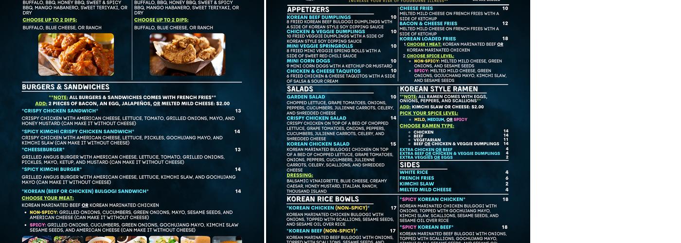 US 1 Billiards & Bar Menu