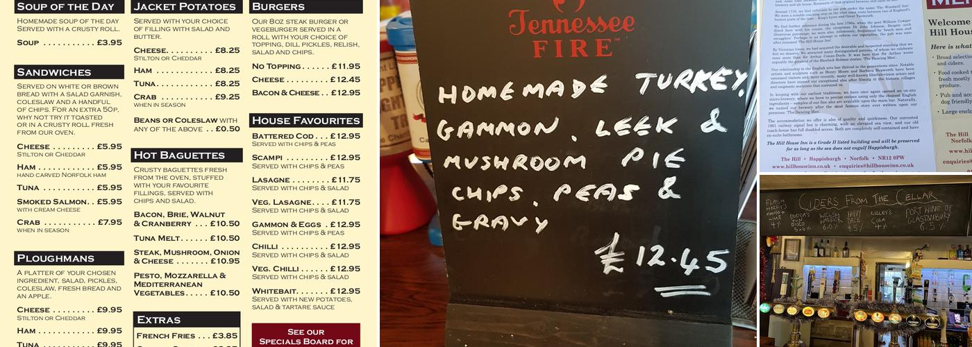 The Hill House Inn Menu