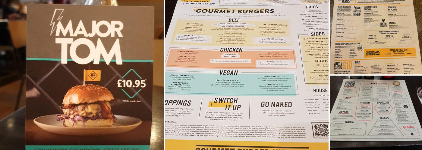 Gourmet Burger Kitchen (GBK) Menu
