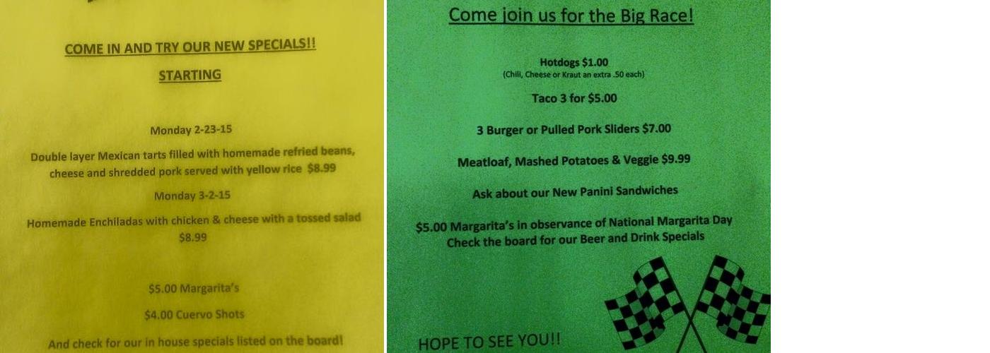 Digger McDuff's Tavern Menu