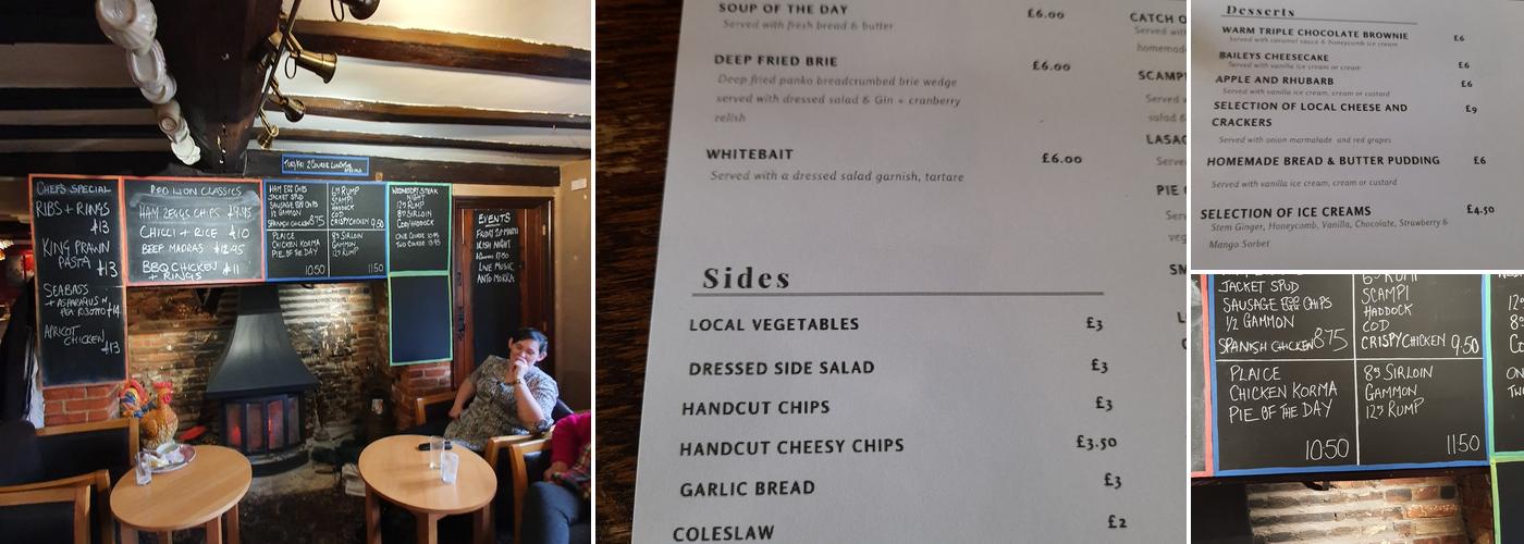 Horse & Groom Wrentham Menu