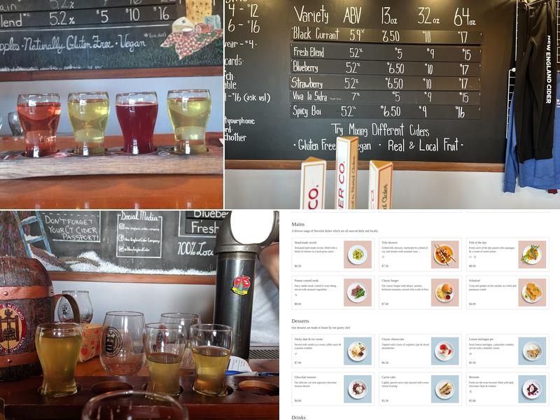 New England Cider Company Menu