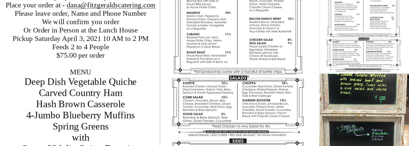 Fitzgerald's Lunch House Menu