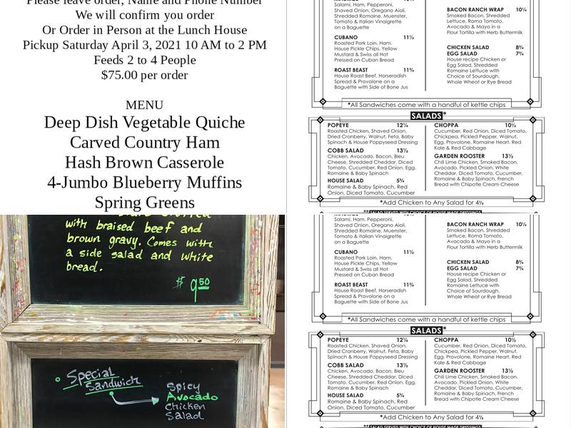 Fitzgerald's Lunch House Menu