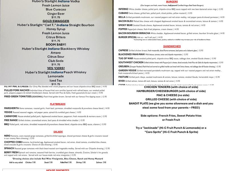 Fire by the Monon Menu