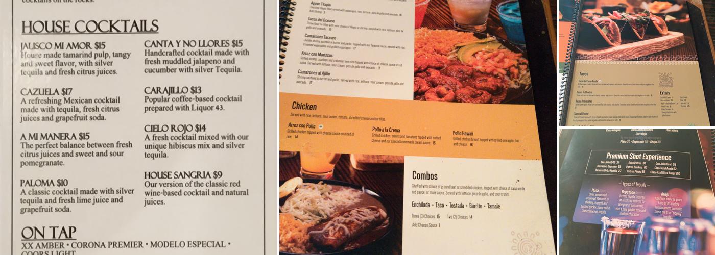 Los Agaves Menu
