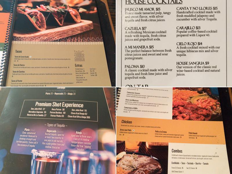 Los Agaves Menu