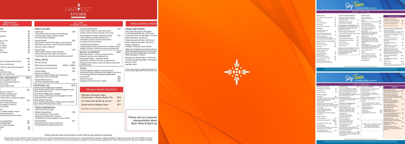 Taughannick Falls Bar Menu