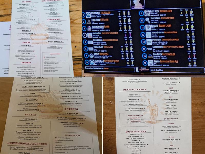 Jealous Monk Menu