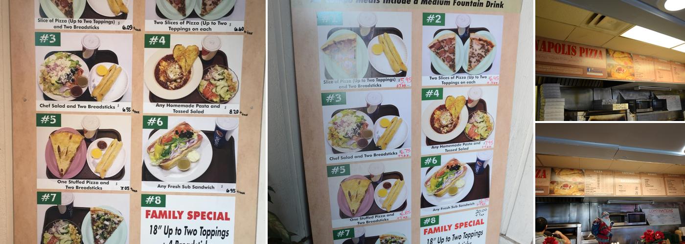 Napolis Pizza Menu