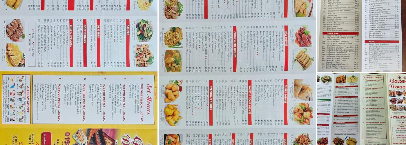 Golden Dragon Menu