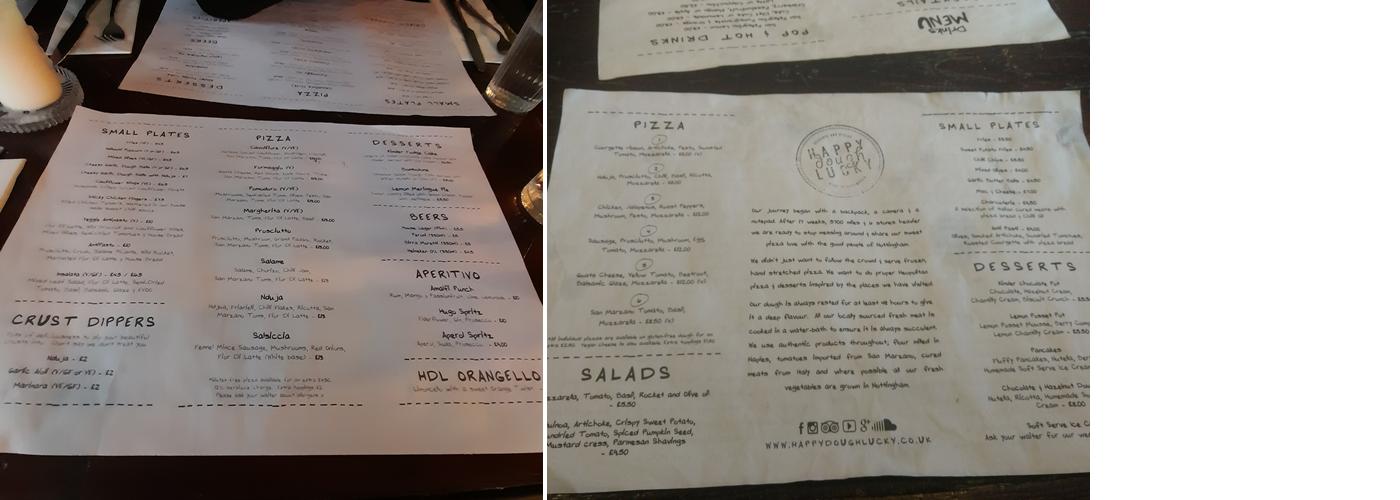 Happy Dough Lucky Menu