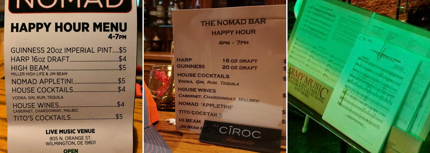 The Nomad Bar Menu