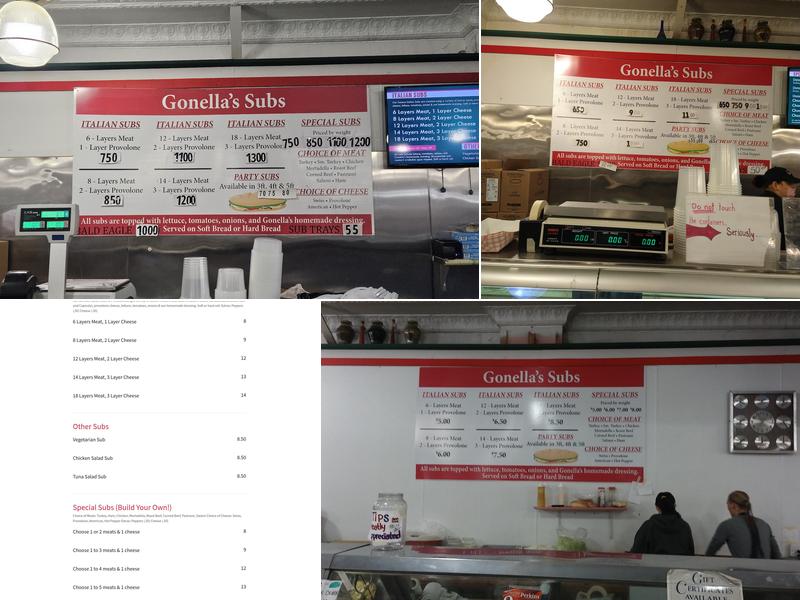 The Original Gonella's Menu