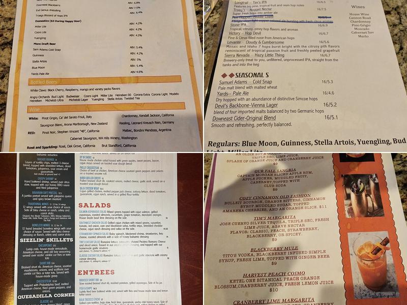 Timothy's West Chester Menu