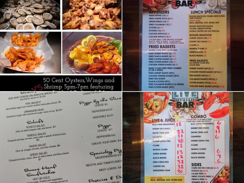 Live Bar Seafood Menu