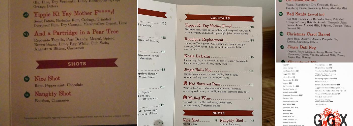 The Grape & Grain Exchange Menu