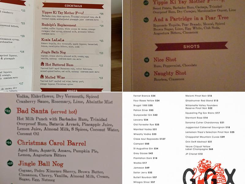 The Grape & Grain Exchange Menu