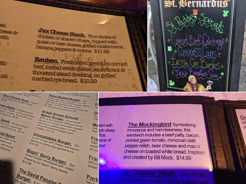 Kickbacks Gastropub Menu