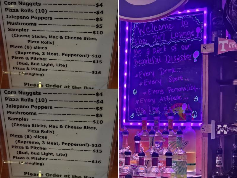 Flight 747 Liquor Store & Lounge Bar Menu