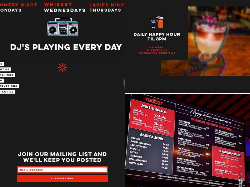 RedBar Brickell Menu