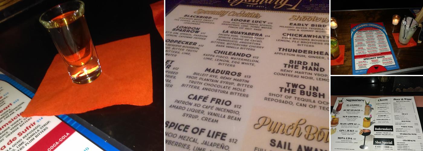 Blackbird Ordinary Menu