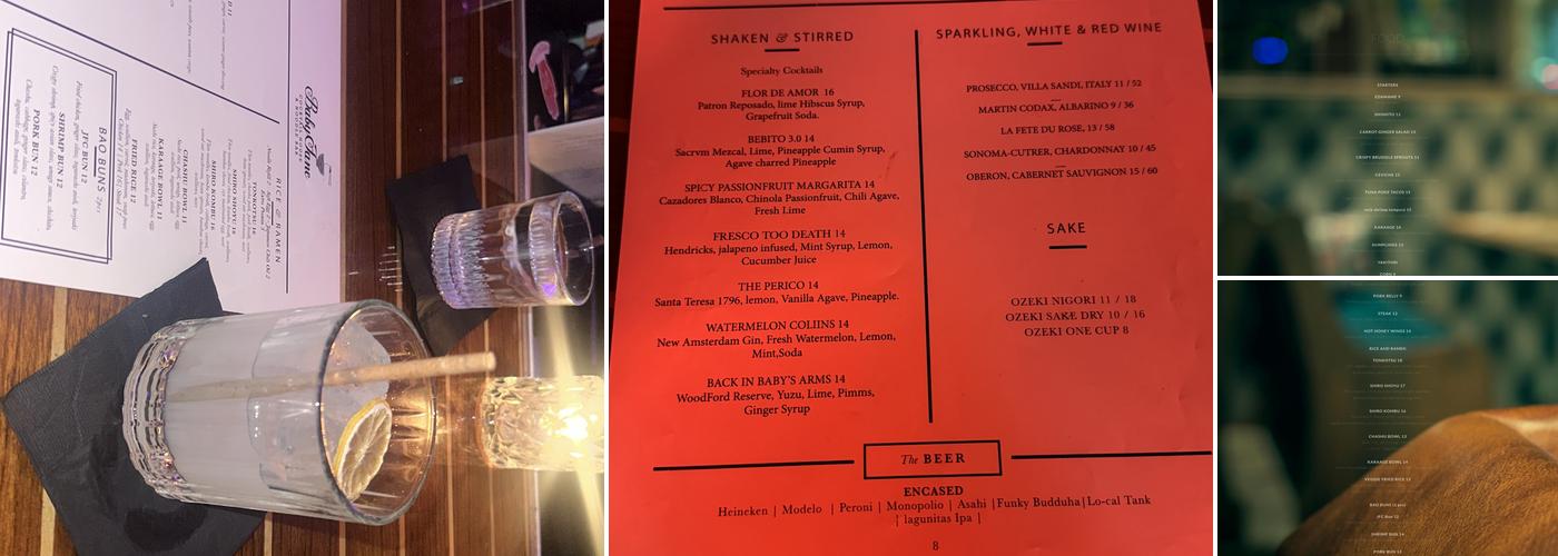 Baby Jane Cocktail House & Noodle Bar Menu