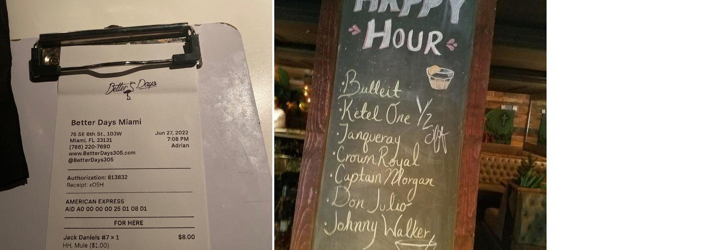 Better Days Menu