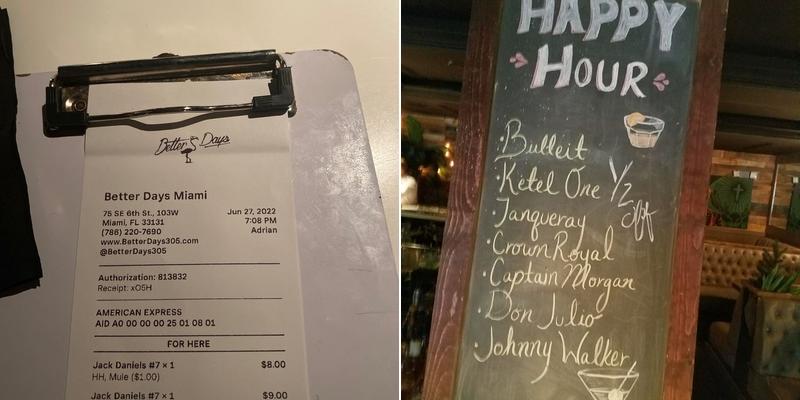 Better Days Menu