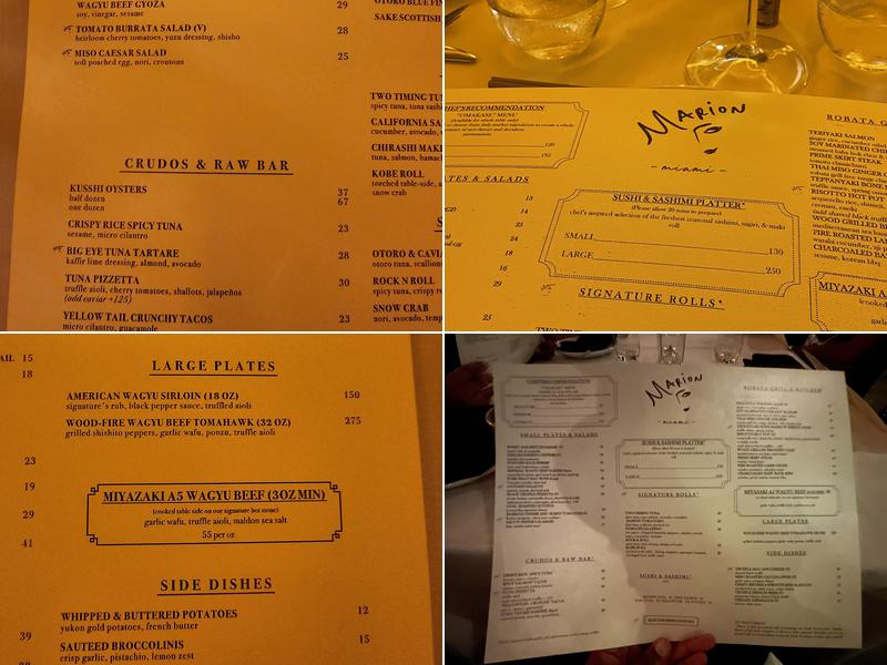 Marion Miami Menu