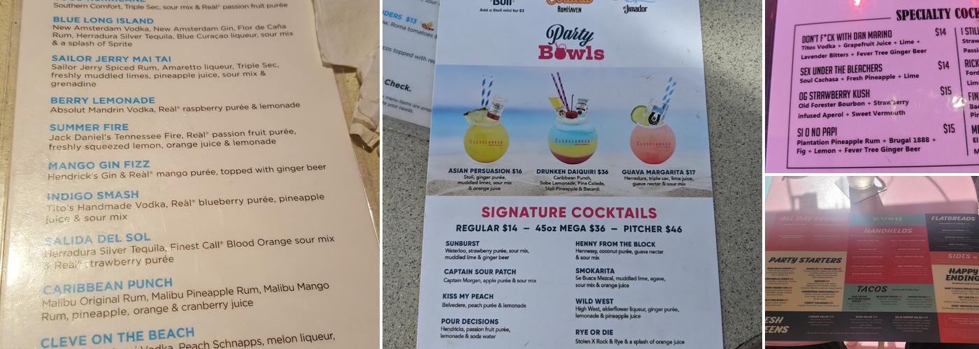 Clevelander South Beach Menu