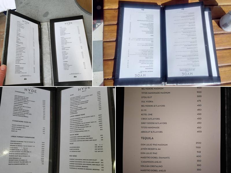 Hyde Beach Menu