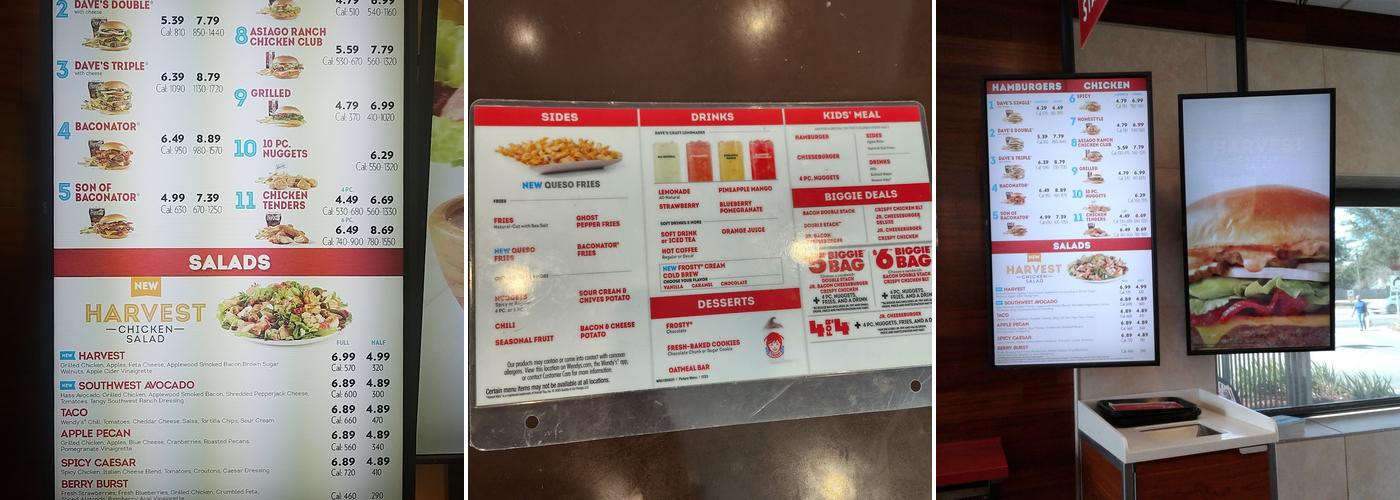 Wendy's Menu
