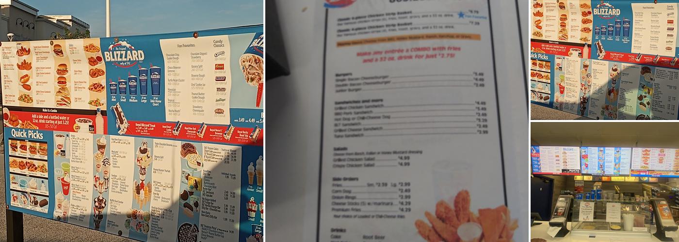 Dairy Queen Menu