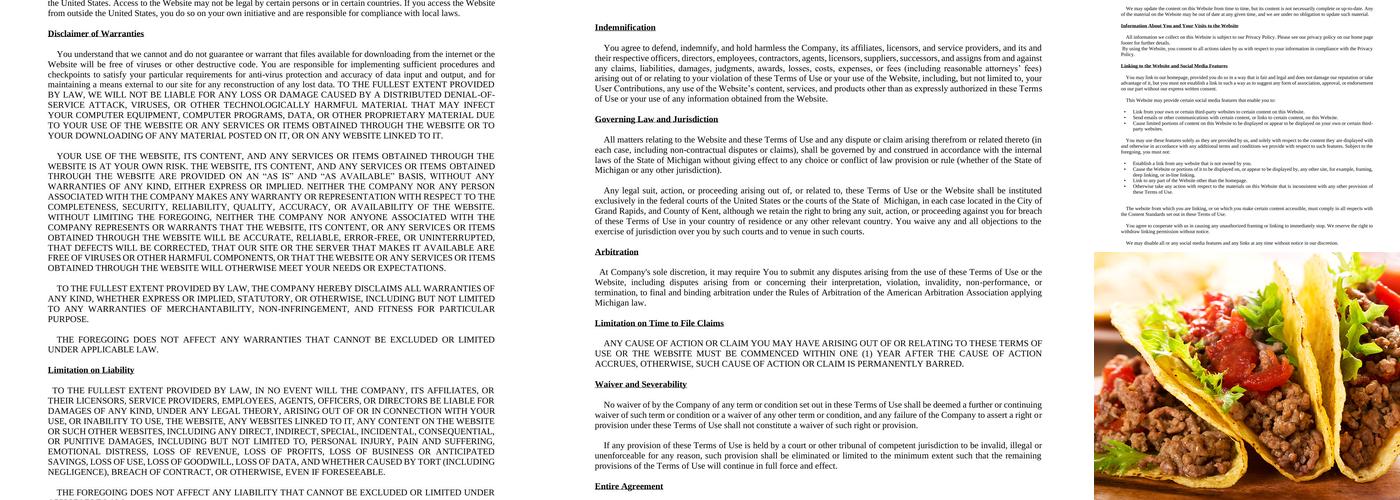 Rogue River Tavern Menu