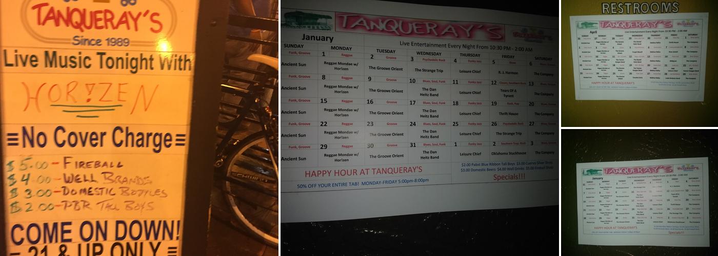 Tanqueray's Bar & Grille Menu