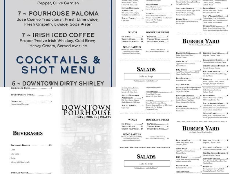 Downtown PourHouse Menu